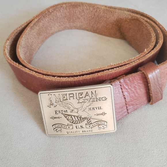 American Living Other - American Living Genuine Leather Men's Belt Size M  brown Eagle Metal Buckle